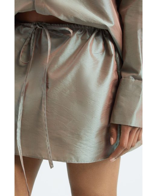 Coming of Age Natural Drawstring Miniskirt