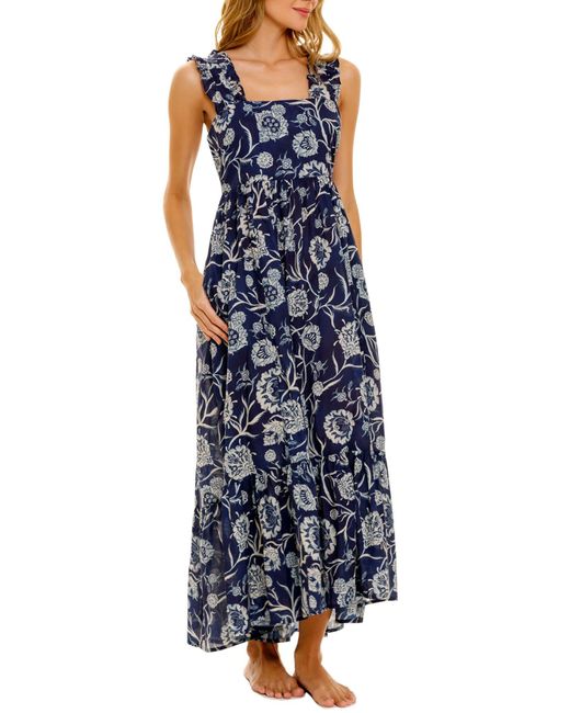 The Lazy Poet Blue Mika Linen Nightgown At Nordstrom