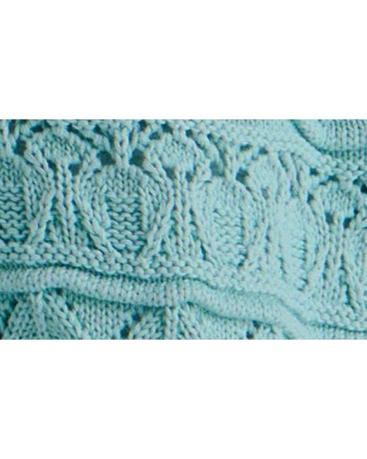 Splendid Blue Brayden Open Stitch Short Sleeve Cotton Cardigan