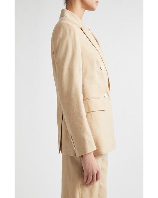 Eleventy Natural Double Breasted Linen & Wool Jacket