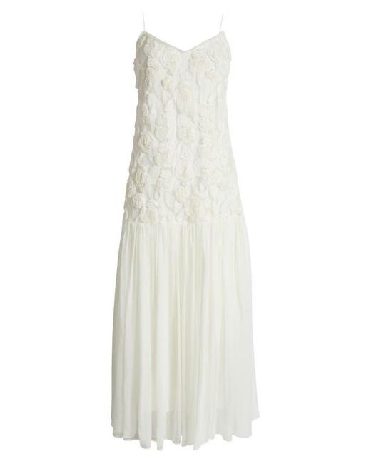 Lucy Paris Arwen Floral Dropped Waist Maxi Dress in White | Lyst Lucy Paris Arwen Floral Dropped Waist Maxi Dress in White | Lyst
