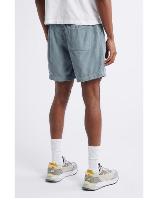 BDG Blue Cotton Corduroy Drawstring Shorts for men