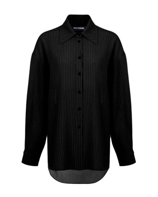 Nocturne Black Oversized Twin Set Shirt