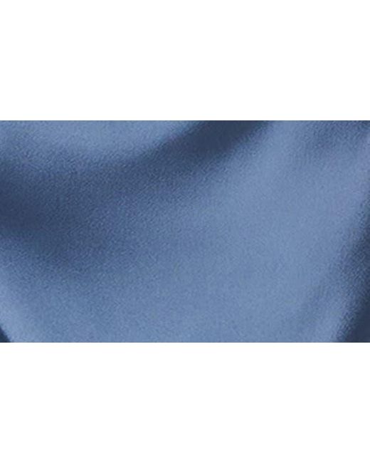Astr Blue Mirie Asymmetric Satin Dress