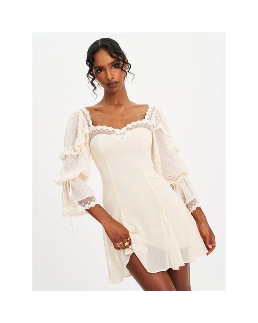 chinese dress ladies Miguelina | Lily Circle Lace Mini Dress - Pure White | L main image 1