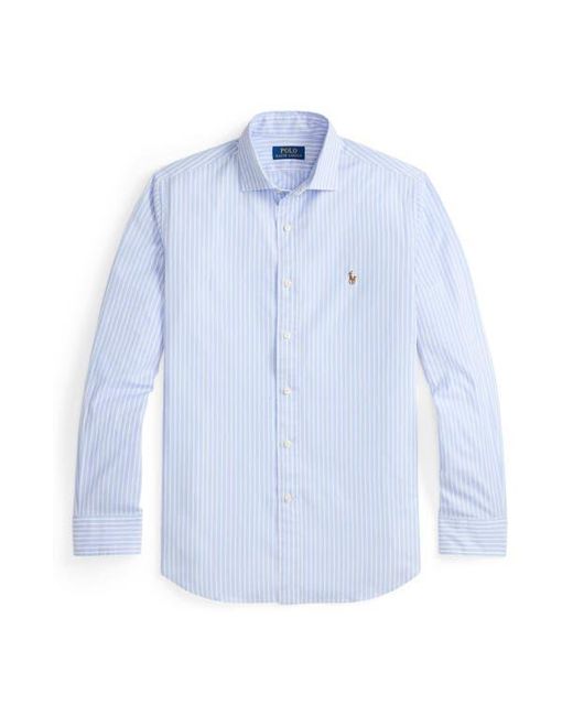 Polo Ralph Lauren Blue Classic Fit Stripe Stretch Cotton Button-Up Oxford Shirt for men