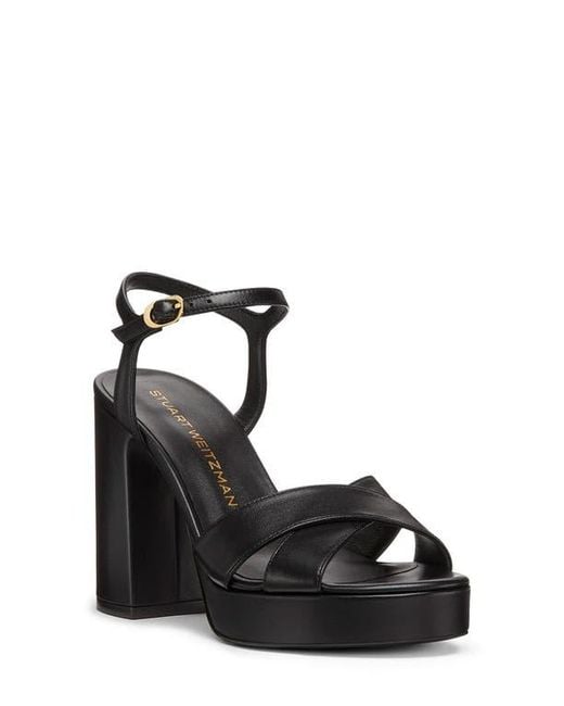 Stuart Weitzman Black Dayna Platform Sandal