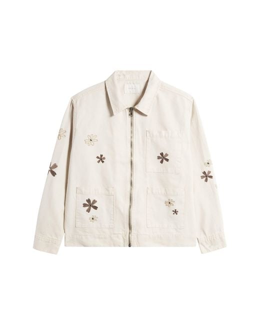 PacSun Natural Floral Embroidered Cotton Jacket for men