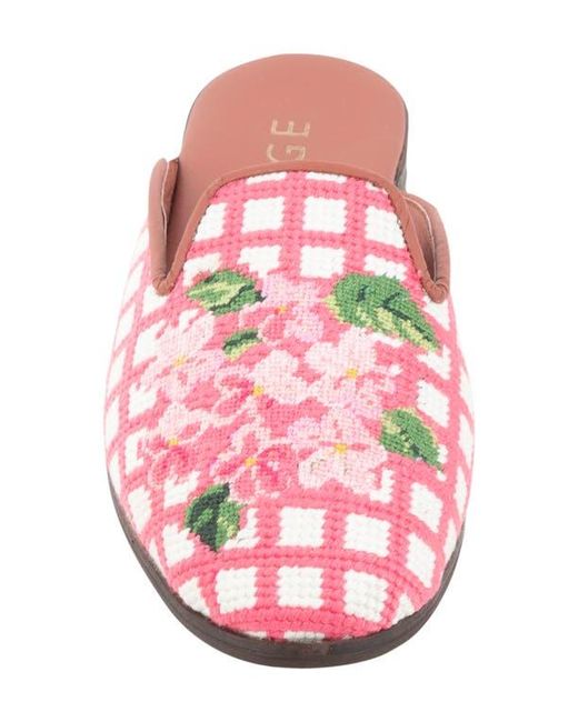 PAIGE Pink Needlepoint Hydrangea Mule
