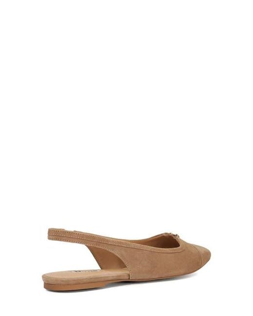 Dune Natural Hanna Slingback Cap Toe Flat