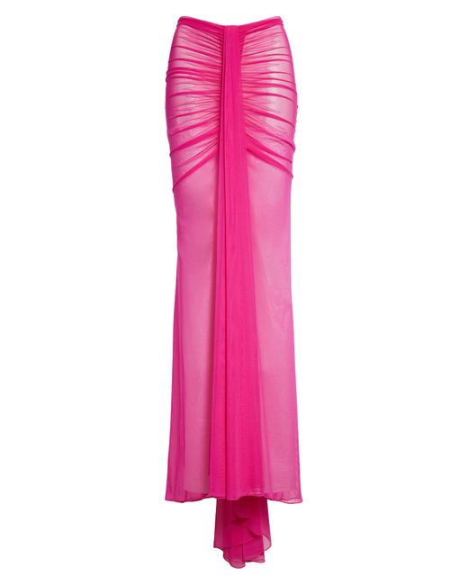 LAQUAN SMITH Pink Ruched Maxi Skirt