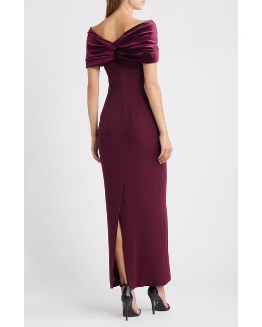Sonya Moda Purple Belluno Off The Shoulder Column Gown