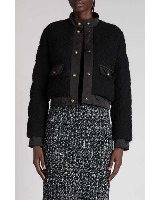 Moncler Black Blandy Bouclé Down Jacket