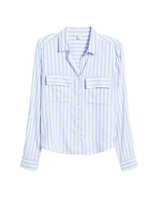Beach Lunch Lounge Blue Fallon Crop Button-Up Shirt