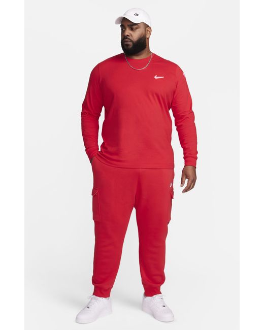 Nike Red Club Fleece Cargo Pocket joggers for men