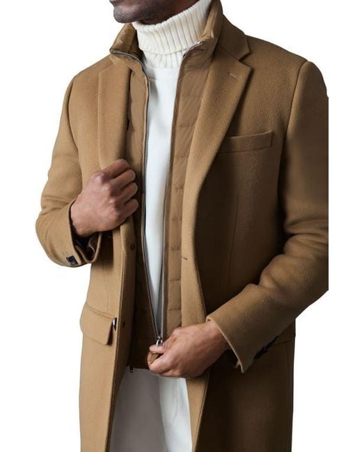 Mackage Brown Skai-Slb Virgin Wool Coat With Removable Down Bib for men