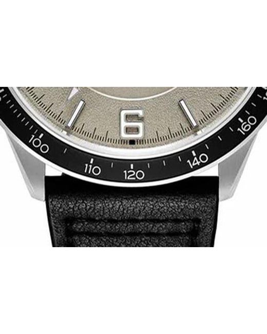 Vincero Black The Apex Chronograph Leather Strap Watch, 42Mm for men