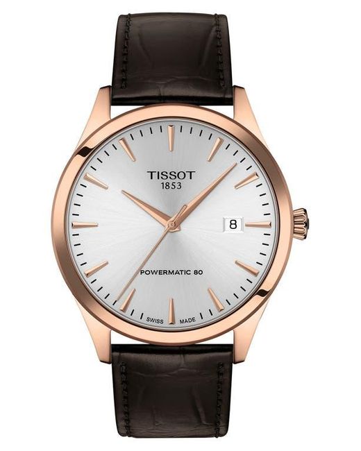 Tissot Black Classic Dream Automatic Leather Strap Watch, 40Mm for men