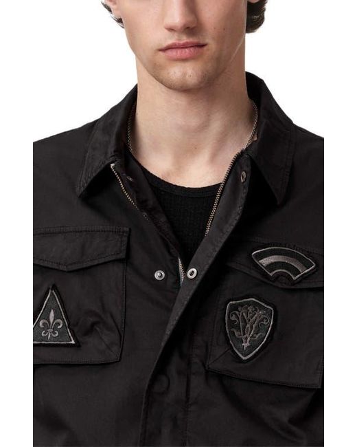 John Varvatos Black Kade Patch Field Jacket for men