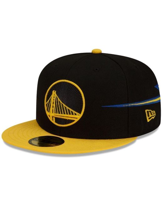 Men's New Era Black/Gold Golden State Warriors 2021/22 City Edition City  Edition Official 59FIFTY