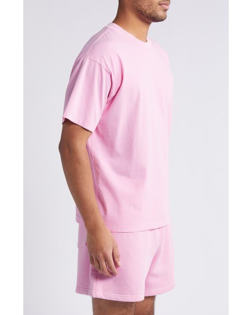 Elwood Pink Core Oversize Organic Cotton Jersey T-shirt for men