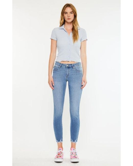 Kancan Blue Willowbrook Essentials Mid Rise Ankle Skinny Jeans