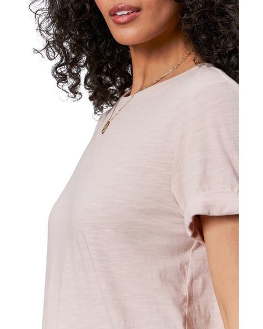 Sanctuary White Perfect Roll Sleeve Cotton T-Shirt