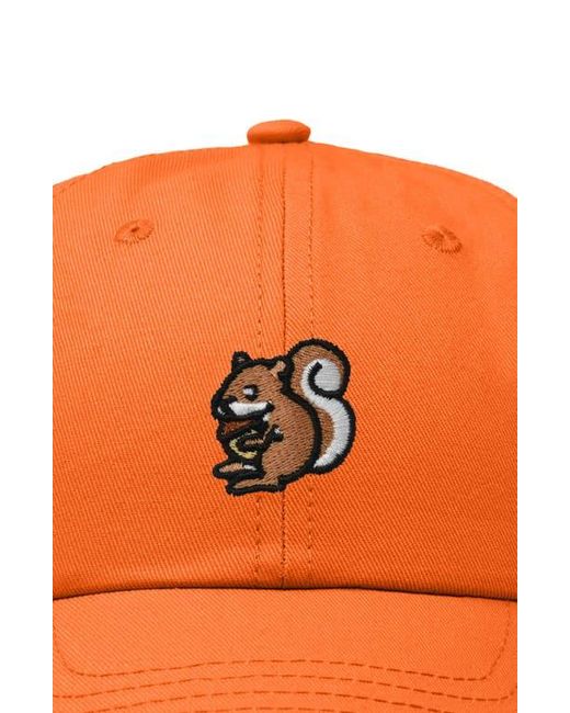 Alix Orange Squirrel Embroidered Outdoor Cap for men