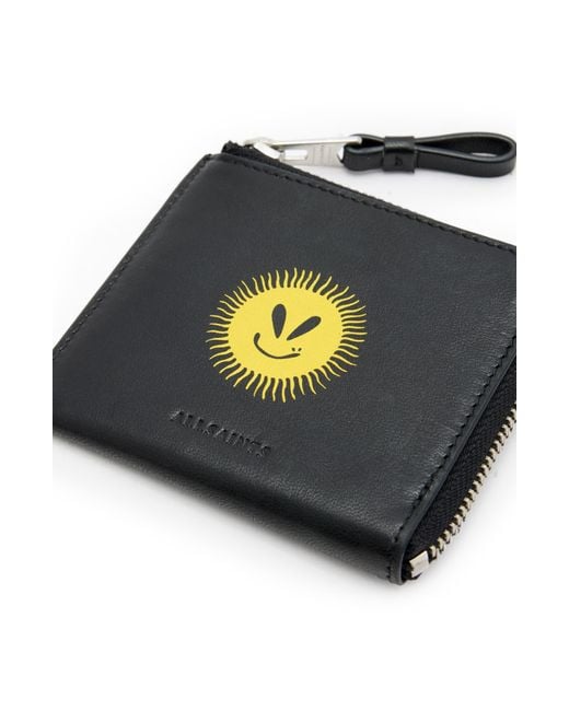 AllSaints Black Artis Sun Smirk Leather Wallet
