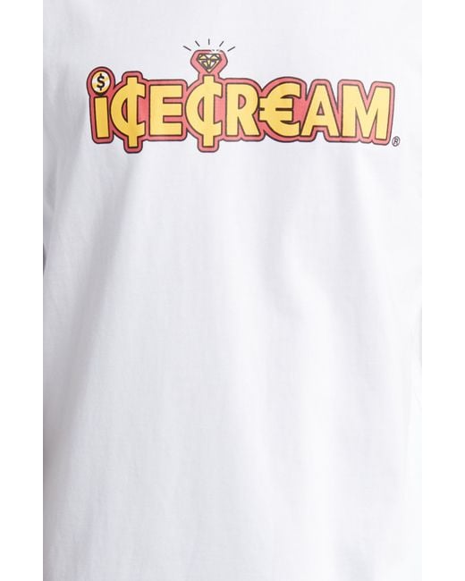 ICECREAM White Word Graphic T-shirt for men