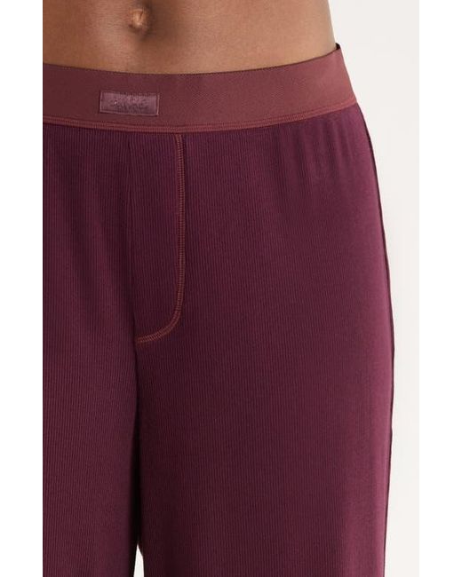 Skims Red Sheer Rib Pajama Pants