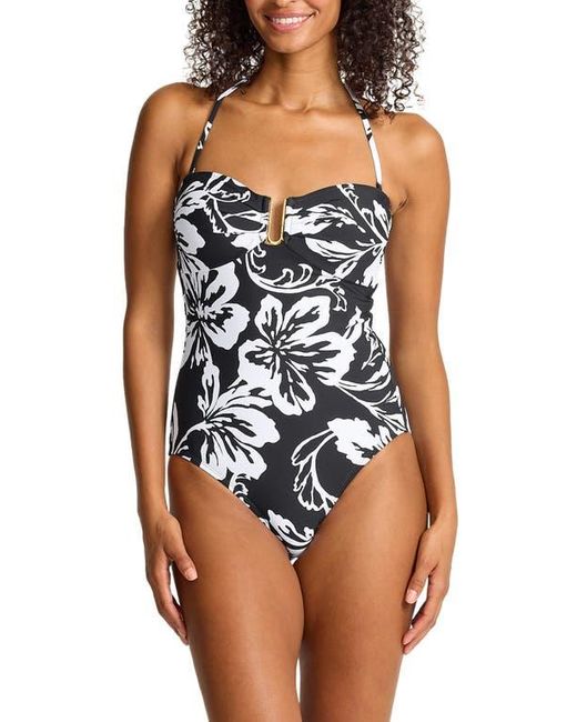 Tommy Bahama Blue Sunset Blooms Underwire Upf 50+ One-Piece Swimsuit