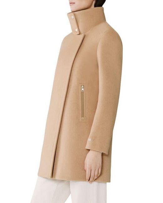 SOIA & KYO Natural Abbi Wool Blend Coat With Removable Quilted Puffer Bib