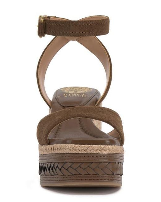 Vince Camuto Brown Lilla Ankle Strap Platform Wedge