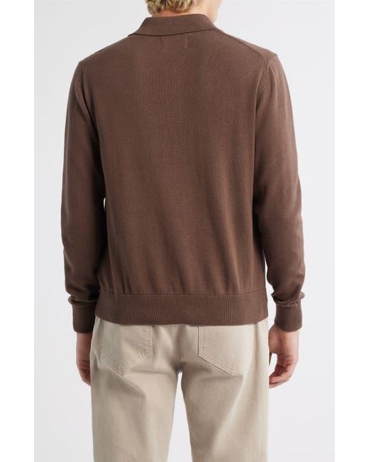 Alex Crane Brown Feather Organic Cotton Polo Sweater for men