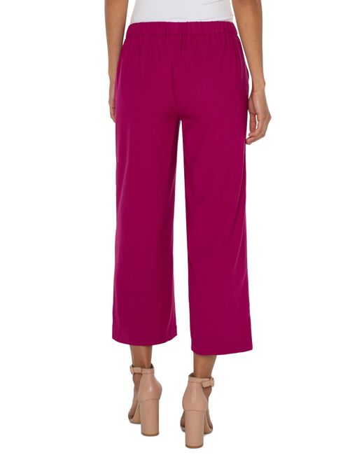 Liverpool Los Angeles Red Pull-on Wide Leg Crop Pants