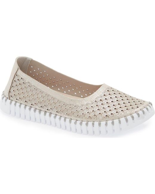 Ilse Jacobsen Gray Tulipu Perforated Slip-On Sneaker
