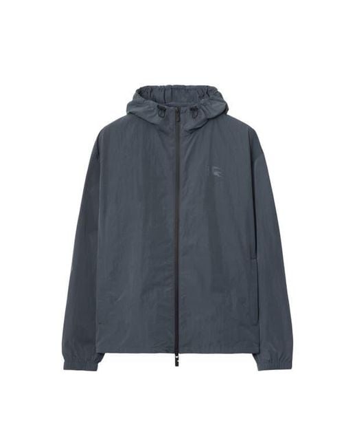 Burberry Blue Ekd Badge Nylon Hooded Jacket for men