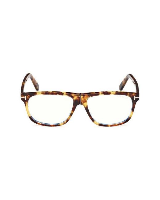 Tom Ford Brown 56Mm Pilot Light Blocking Glasses for men