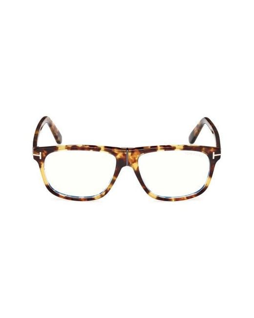 Tom Ford Brown 56Mm Pilot Light Blocking Glasses for men