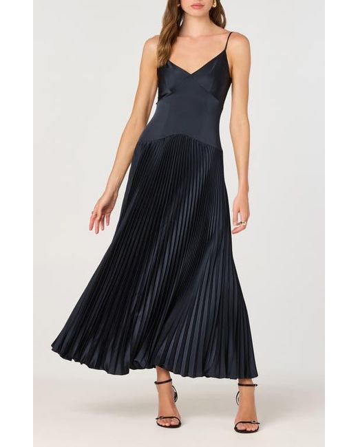 Astr Blue Pleated Drop Waist Dress