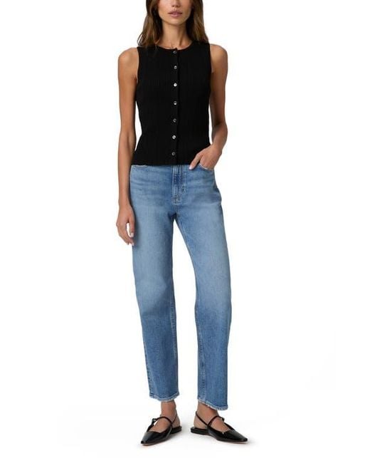 PAIGE Blue Leira Button Front Sweater Tank