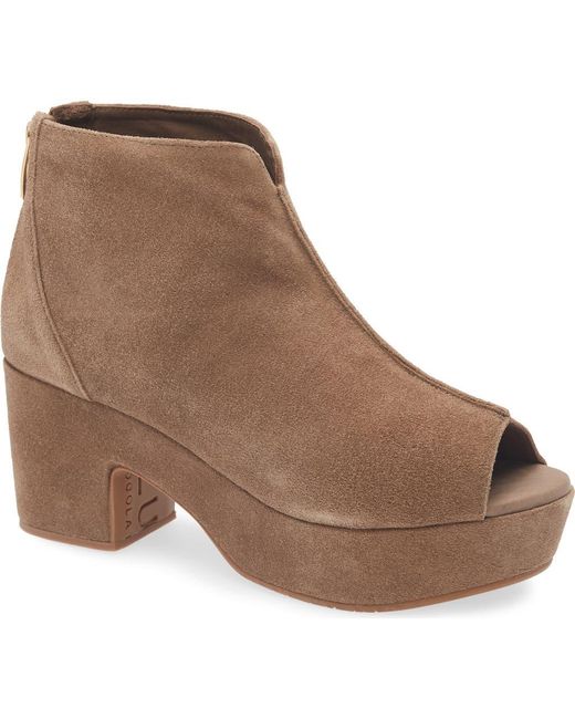 Chocolat Blu Brown Gabe Open Toe Platform Bootie
