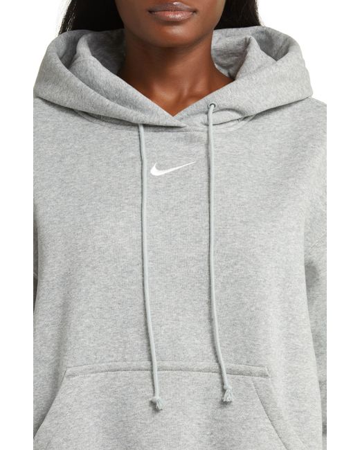 Nike Gray Sportswear Phoenix Fleece Oversize Longline Hoodie