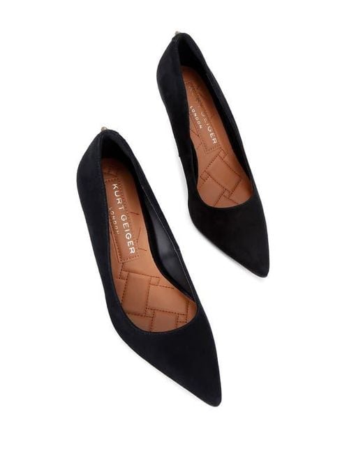 Kurt Geiger Black Pointy Toe Leather Pumps