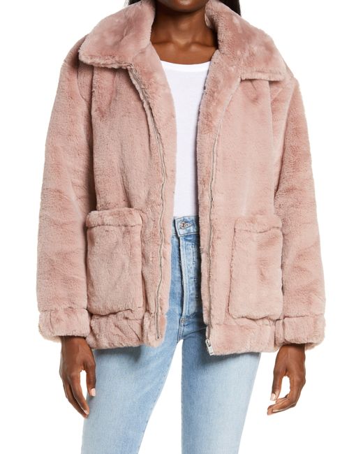 UGG ugg(r) Kianna Faux Fur Jacket in Brown Lyst