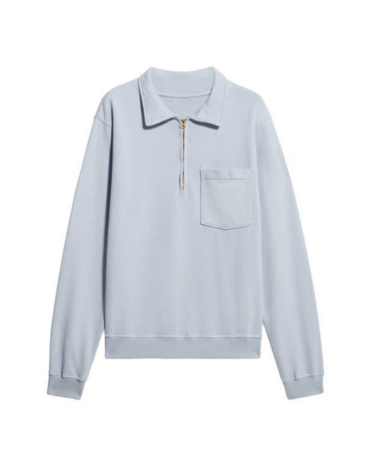 Fortela Gray Yalep Brushed Jersey Quarter Zip Collared Sweatshirt for men