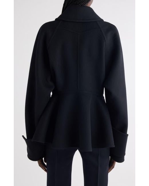 Chloé Black Double Breasted Wool Peplum Jacket