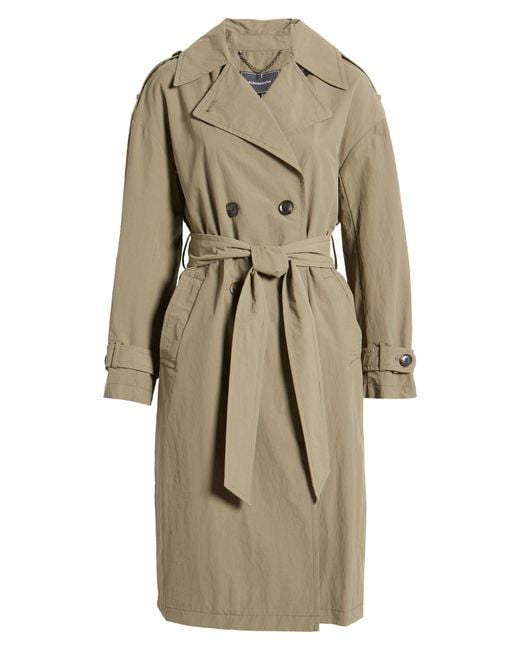 BCBGMAXAZRIA Natural Double Breasted Packable Trench Coat