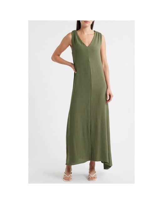 Halogen® Green Twist Back Sleeveless Maxi Dress